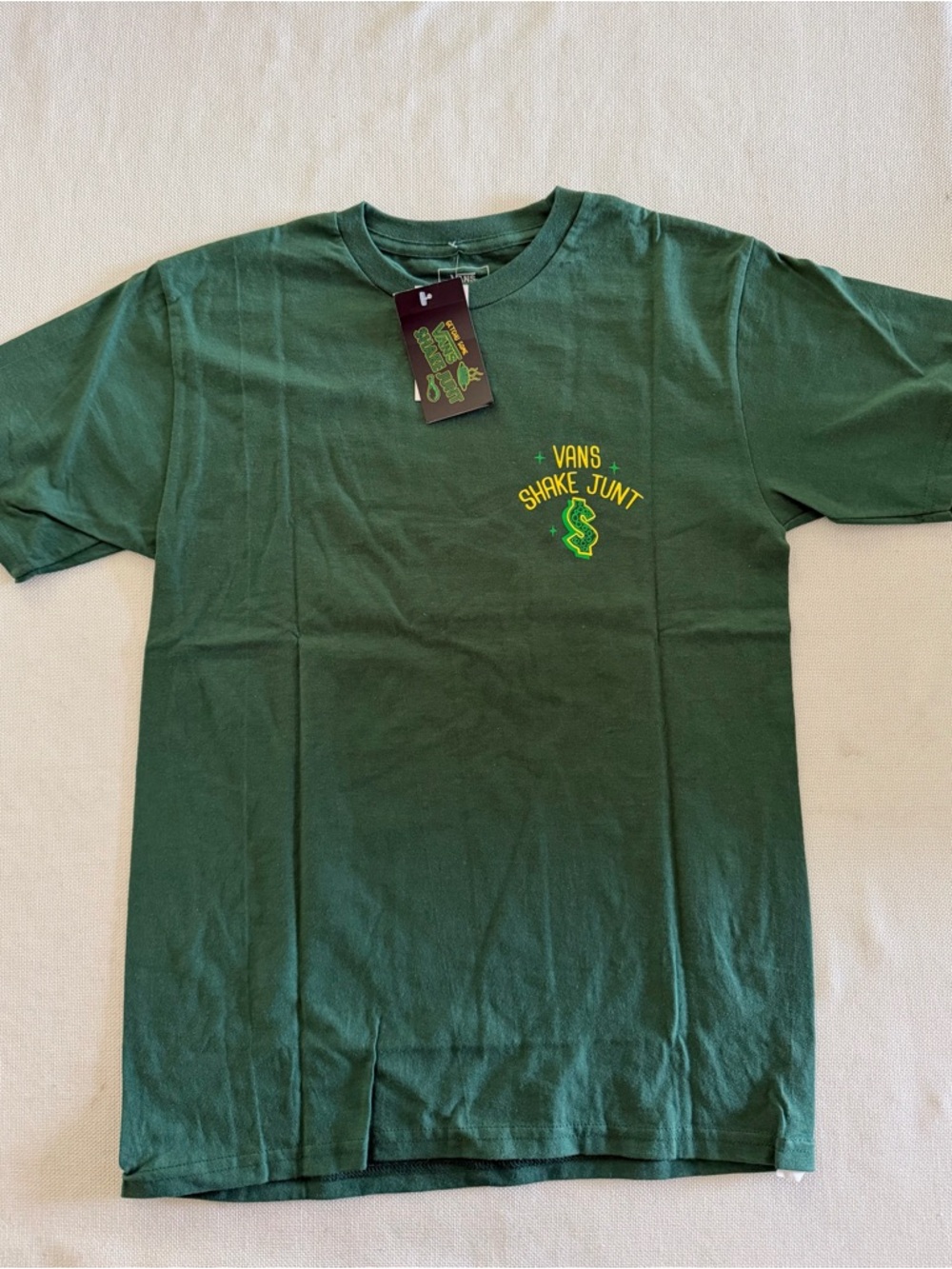 Vans Green Short-Sleeve Tee with Yellow & Neon Green Logo